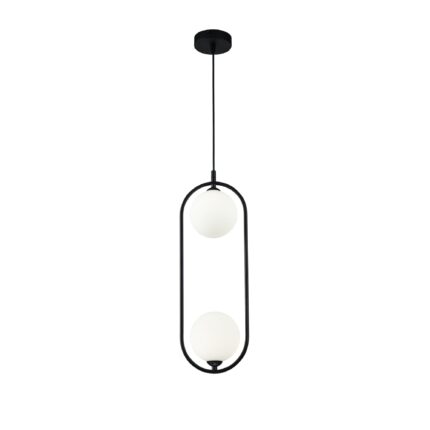 Ring Black Pendant luminaire , Metal