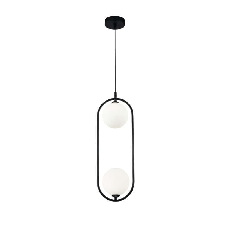 Ring Black Pendant luminaire , Metal