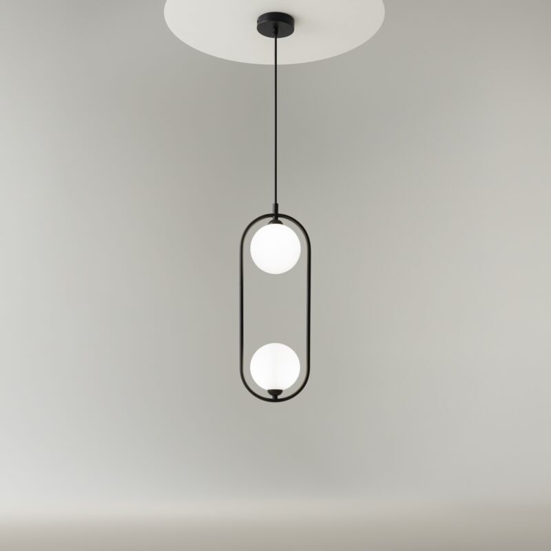Ring Black Pendant luminaire , Metal Image 5