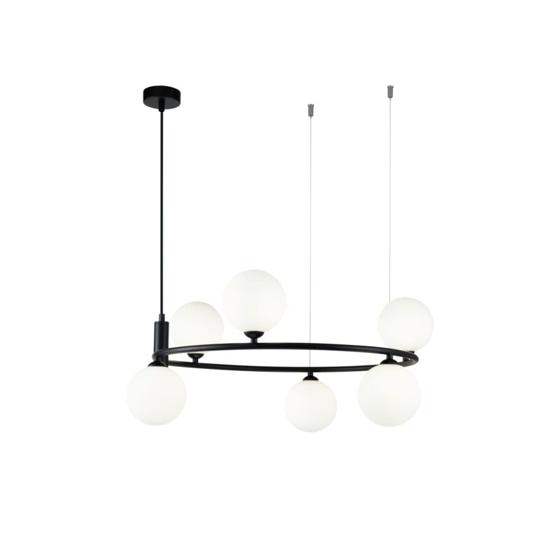Ring Black Pendant luminaire , Metal