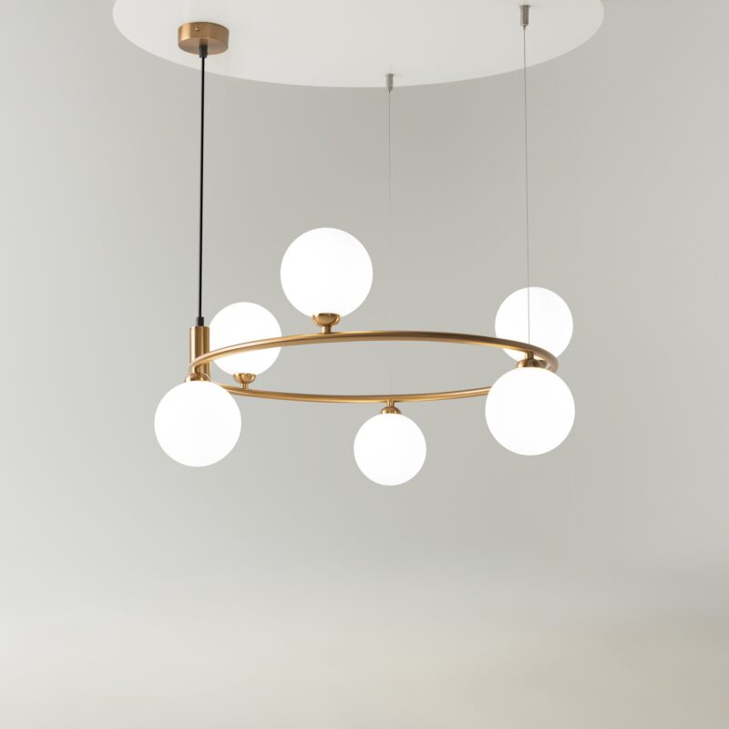 Ring Brass Pendant luminaire , Metal Image 6