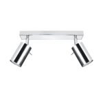 Oringo 2 Light Ceiling Spotlight, Chrome, Metal Bar, Adjustable Heads, 30cm Length