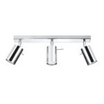 Oringo 3 Lamp Ceiling Spotlight, Chrome, Metal Bar, Adjustable Heads, 45cm Length