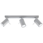 Oringo 3 Light Ceiling Spotlight, Grey, Metal Bar, Adjustable Heads, 45cm Length