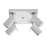 Oringo 4 Lamp Square Ceiling Spotlight, White, Adjustable Heads, 25cm Wide