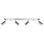 Oringo 4 Lamp Ceiling Spotlight, Chrome, Metal Bar, Adjustable Heads, 80cm Length