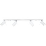 Oringo 4 Lamp Ceiling Spotlight, White, Metal Bar, Adjustable Heads, 80cm Length