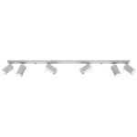 Oringo 6 Lamp Ceiling Spotlight, Grey, Metal Bar, Adjustable Heads, 118cm Length