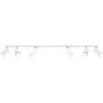 Oringo 6 Light Ceiling Spotlight, White, Metal Bar, Adjustable Heads, 118cm Length