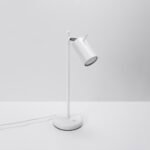 Oringo White Desk Table Lamp, Metal, Adjustable Spotlight, GU10, 19.5cm Diameter
