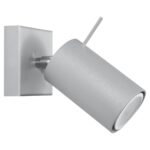 Oringo 1 Light Wall Spotlight, Grey, Adjustable Head, Metal, 8cm Wide