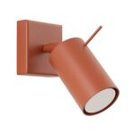 Oringo Single Wall Spotlight, Terracotta Red, Ceiling Mountable, Adjustable Head, Metal, 8cm Wide