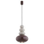 Rodrigo Sand & Terracotta Pendant Light, Glass, 1 Lamp, 27cm Width
