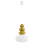 Rodrigo Honey & Opal Pendant Light, Glass, 1 Lamp, 27cm Width