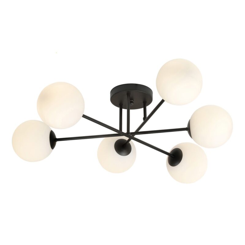 Rome 6 Bl Opal Ceiling Lamp Image 2