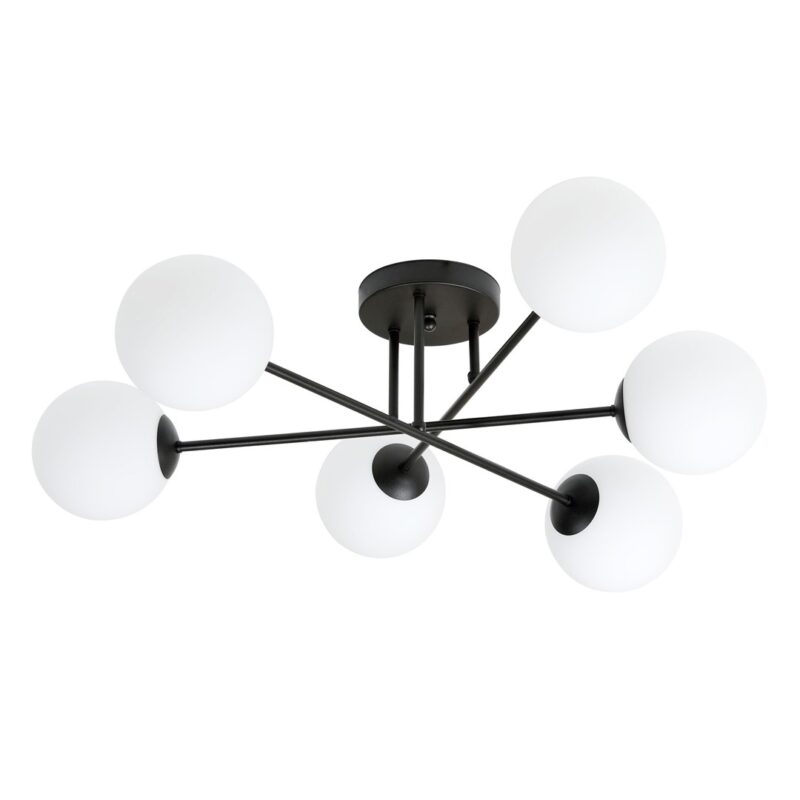 Rome 6 Bl Opal Ceiling Lamp