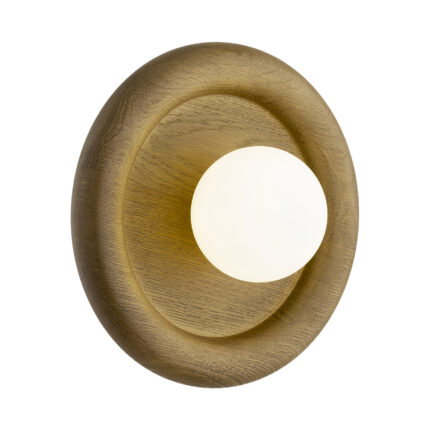 Rondas 1-Light Wall Sconce, Dark Wood, Dark Honey Oak, Opal