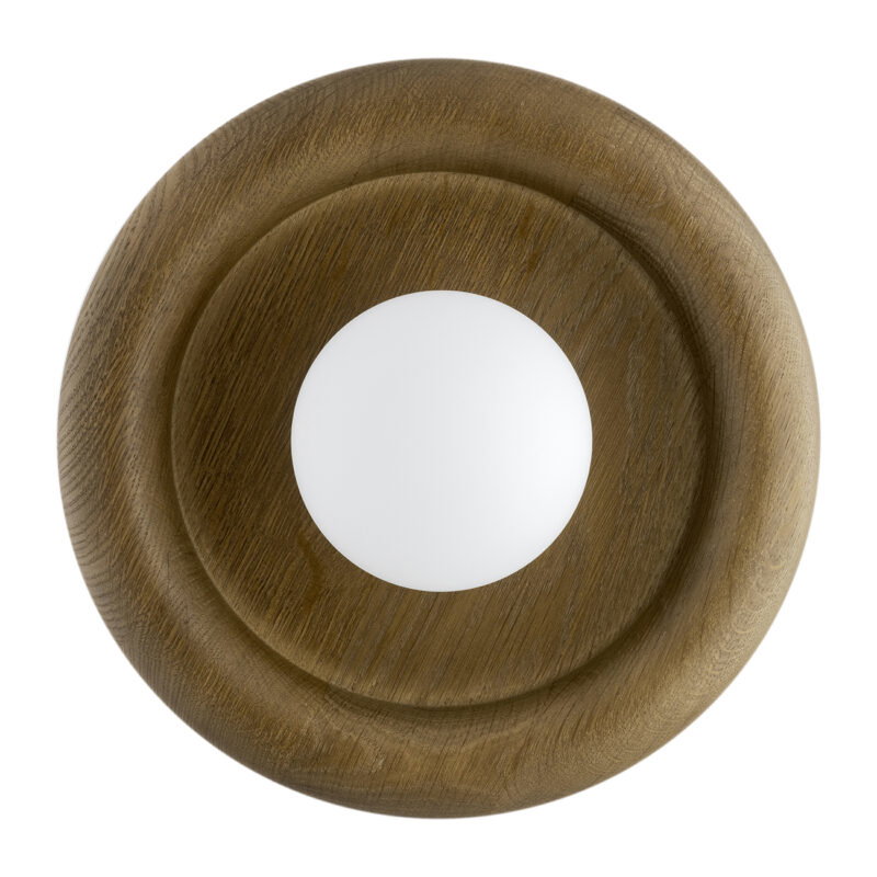Rondas 1-Light Wall Sconce, Dark Wood, Dark Honey Oak, Opal Image 7