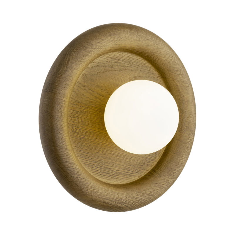 Rondas 1-Light Wall Sconce, Dark Wood, Dark Honey Oak, Opal