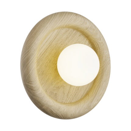 Rondas 1-Light Wall Sconce, Light Natural Oak, Opal