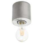 Valago Concrete Cylinder Ceiling Lamp, 1 Light, 10cm Diameter