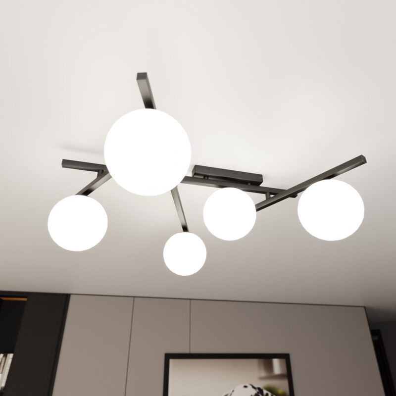 Samart 5 Black/Opal Ceiling Lamp Image 5
