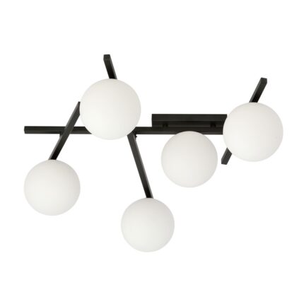 Samart 5 Black/Opal Ceiling Lamp