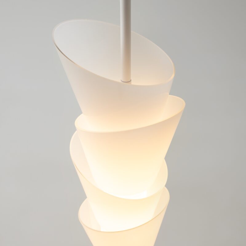 seoul white pendant light, adjustable glass, 14w led, 3000k, 15cm wide
