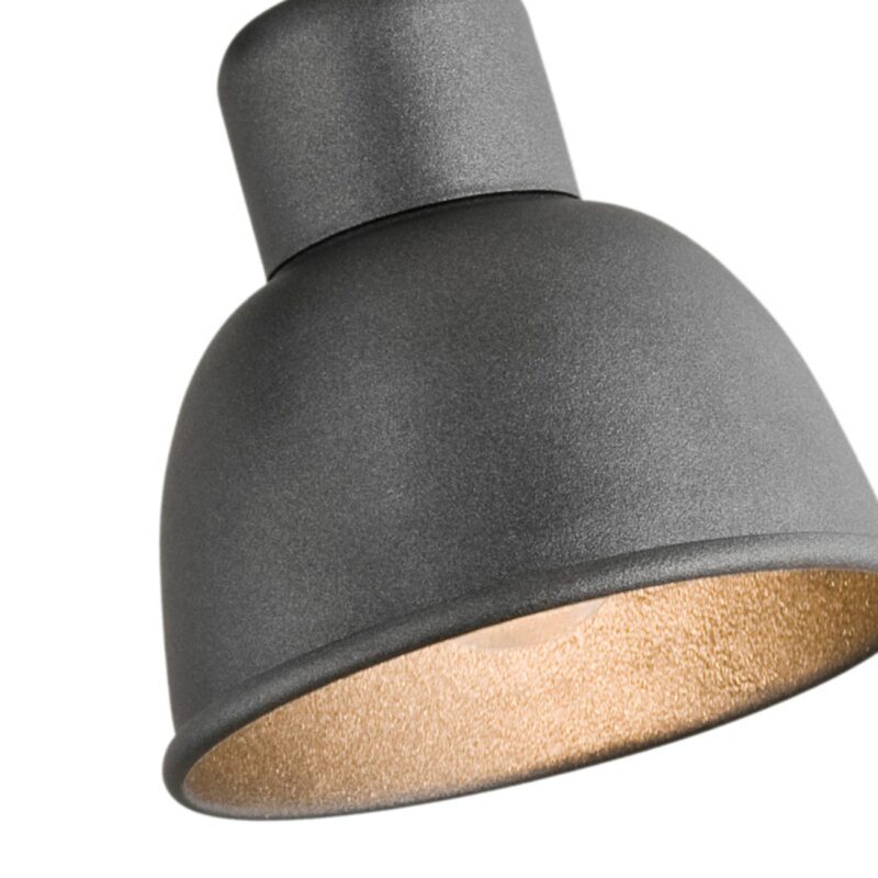 Close-up of dome lampshades with anthracite grey textured finish.