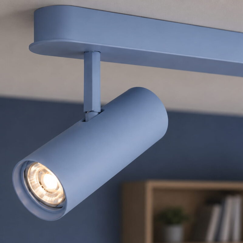 lensa sky blue 3 lamp bar spotlight, adjustable, steel, gu10, 100cm length