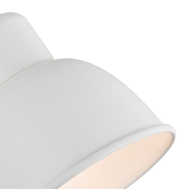 Interior view of white dome lampshade showing lamp holder placement.