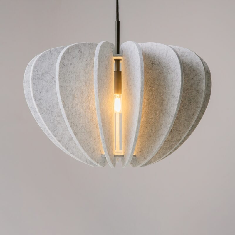 cambio felt silver pendant light, black metal, 1 light, 47.5 diameter