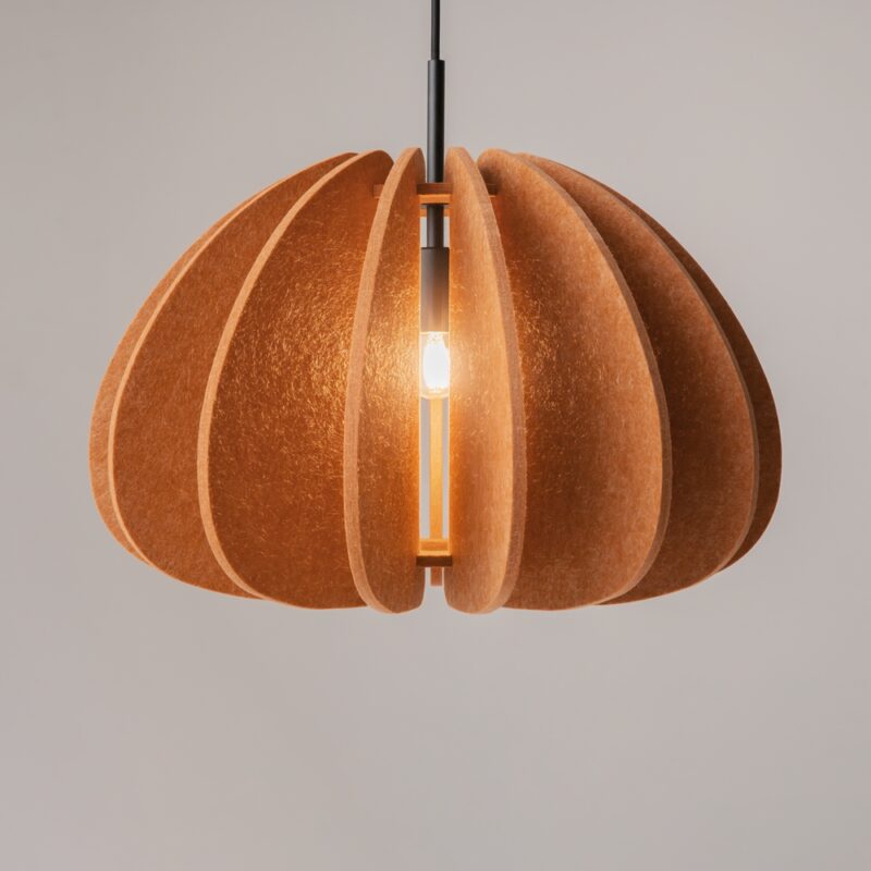 cambio felt terracotta pendant light, black metal, 1 lamp, 47.5 diameter