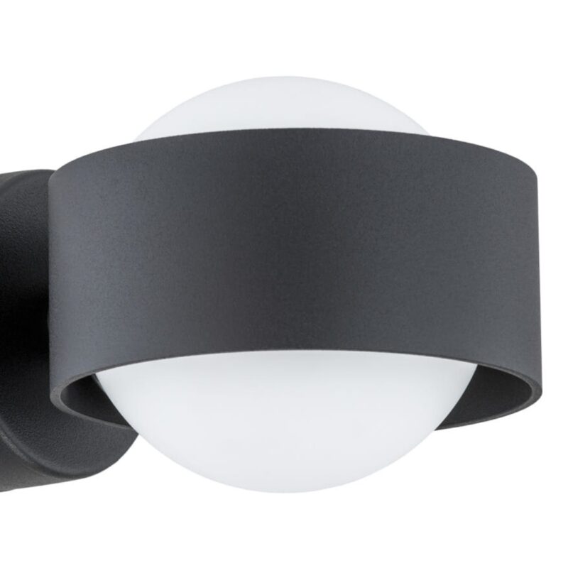 simo ip44 black wall light, 1 lamp, 12.5cm wide