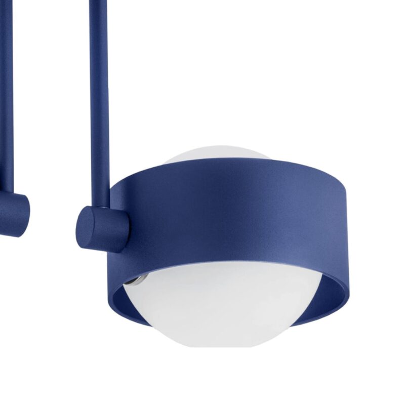 simo ip44 ceiling lamp, 2 light semi flush, navy blue, 34cm width