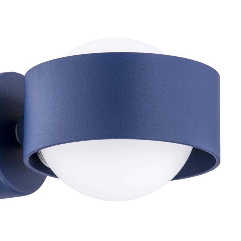 simo ip44 round wall light, navy blue, 1 lamp, 12.5cm wide