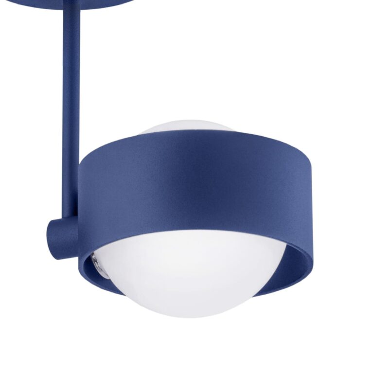 simo ip44 single ceiling light, semi flush, navy blue, 14cm wide