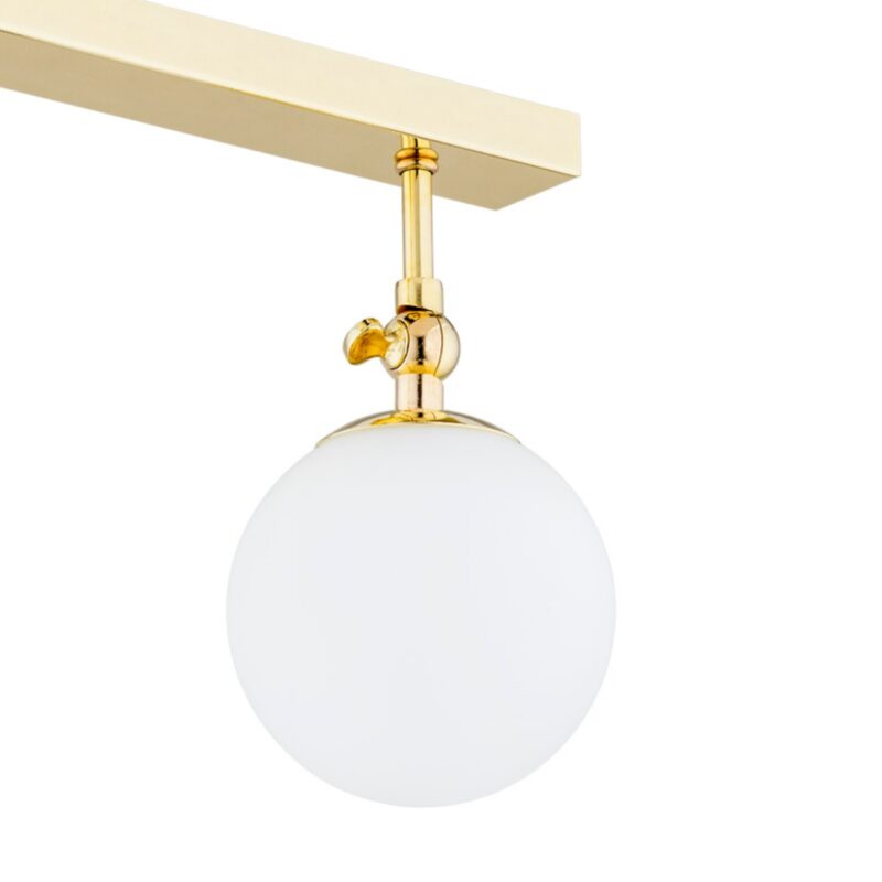 tina ip44 linear brass ceiling lamp, 2 lamp, opal glass, 43cm width