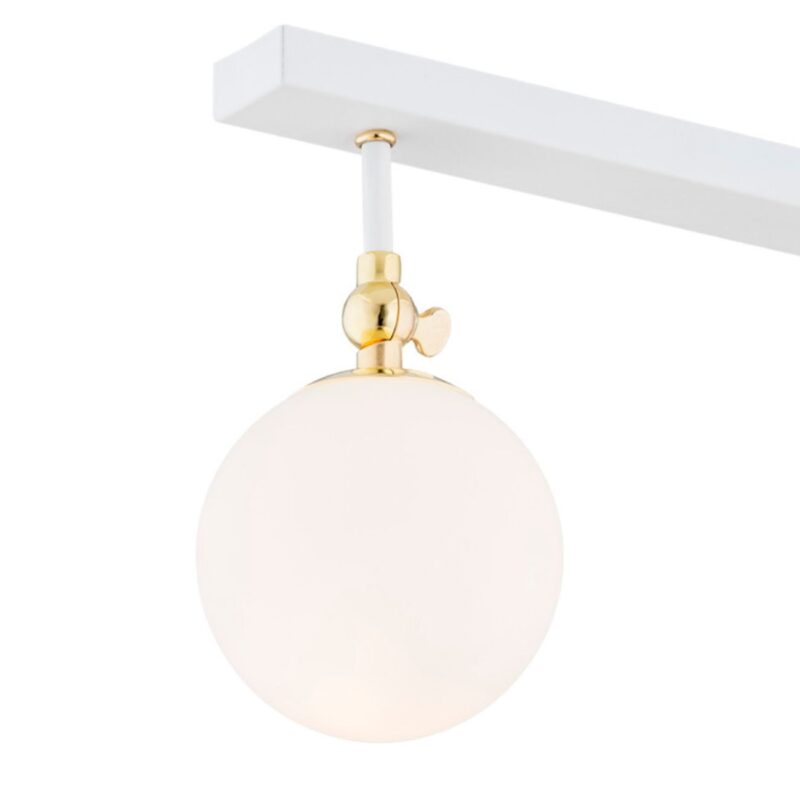 tina ip44 linear white ceiling light, 2 light, opal glass, 43cm width