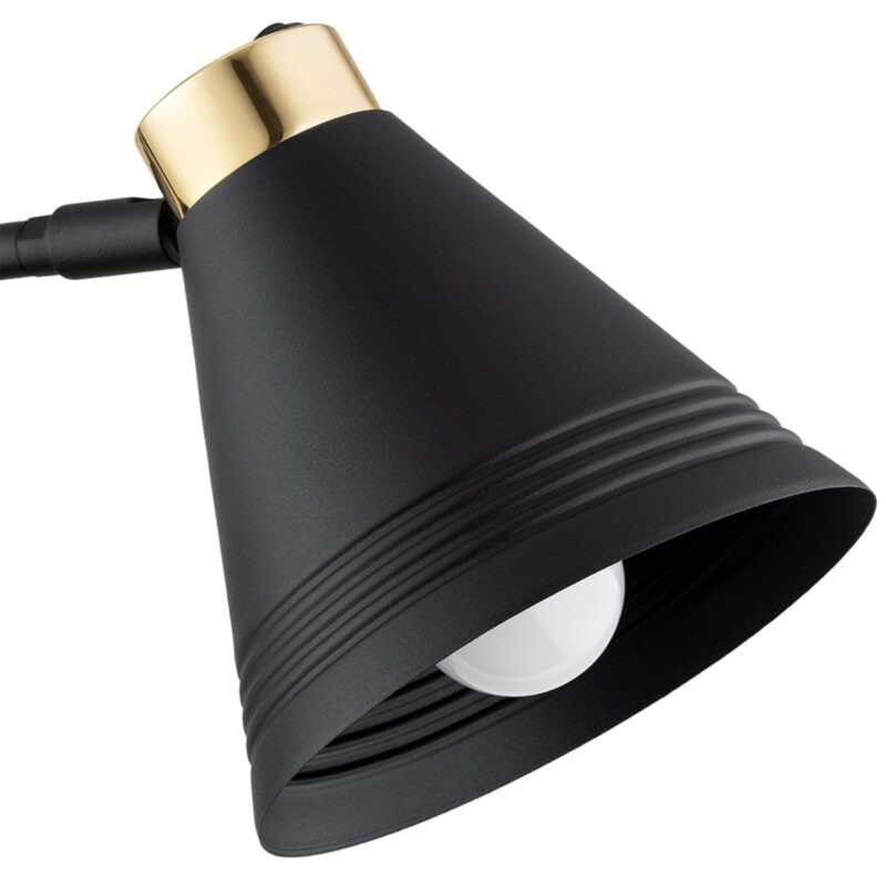 valone extended arm wall light, black & brass, 1 lamp, 57cm depth