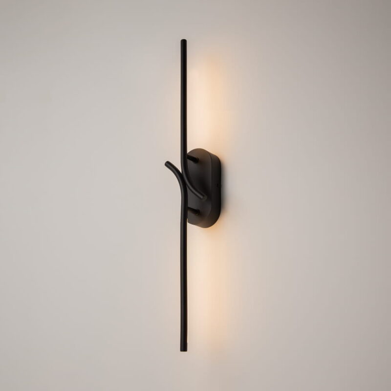 renaissance black wall washer light, led, 3000k, 63cm height.