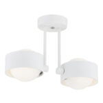 Simo IP44 White Ceiling Lamp, Semi Flush, 2 Light, 34cm Width