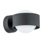 Simo IP44 Black Wall Light, 1 Lamp, 12.5cm Wide