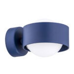 Simo IP44 Round Wall Light, Navy Blue, 1 Lamp, 12.5cm Wide