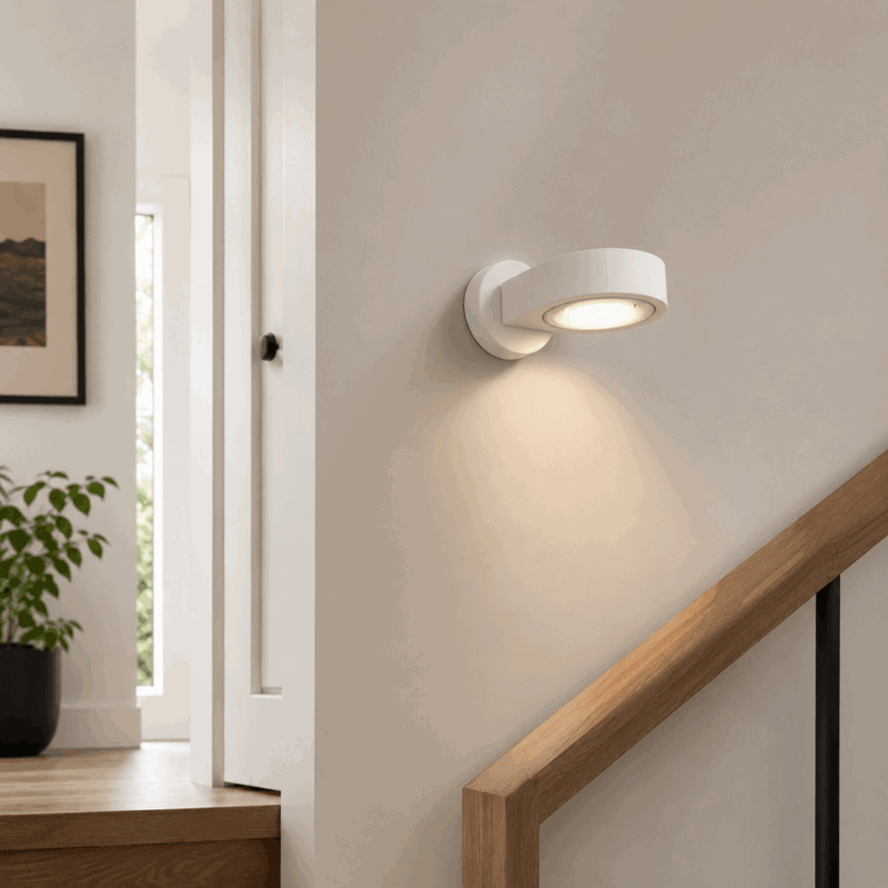 lutis rotatable wall lamp, cream white, gx53 7w led, 3000k, 17cm wide