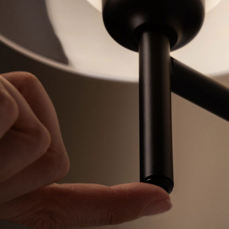 memory mushroom black wall light, clear & opal glass, metal, 1 lamp, 22cm wide