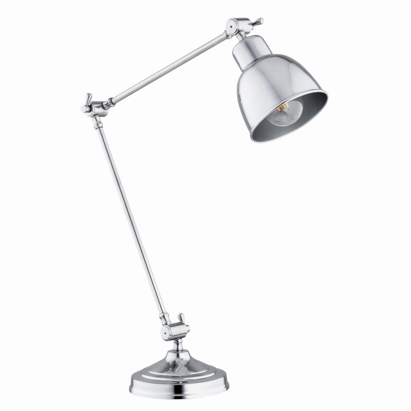 fratu adjustable desk lamp, 1 light, brushed chrome