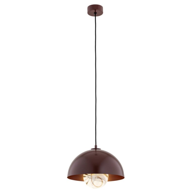 lava chocolate brown pendant lamp, white marble glass, 1 light, 27cm width
