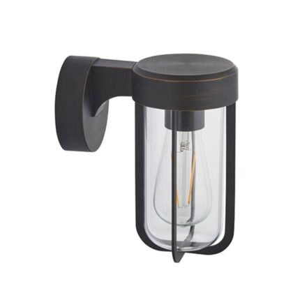 navi wall lamp, brushed bronze, ip44, glass, e27