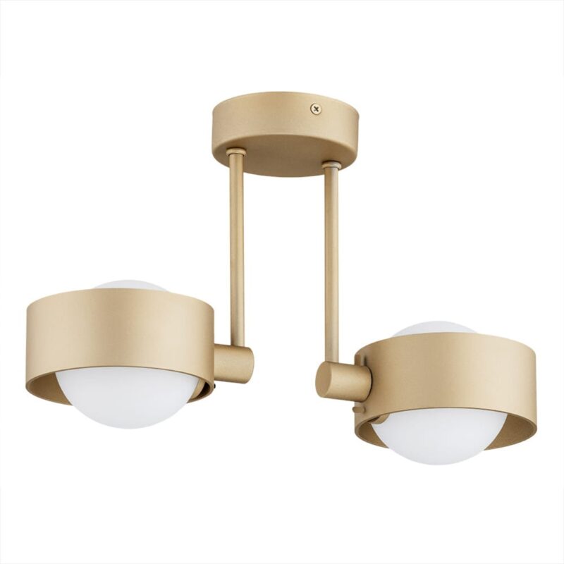 simo ip44 gold ceiling light, semi flush, 2 light, 34cm width